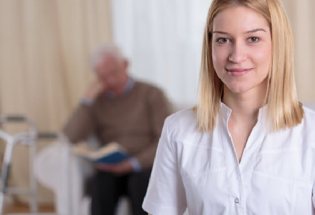caregiver smiling